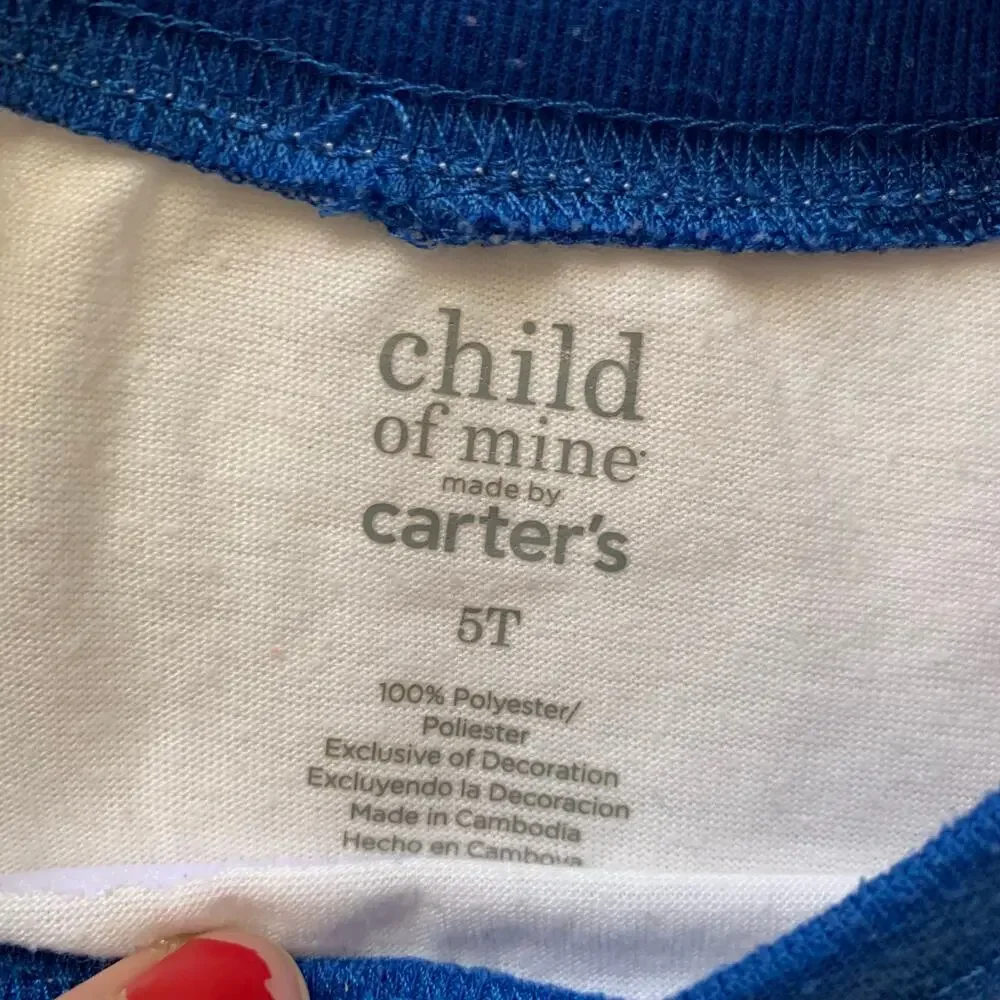 Child of Mine Carters Boys 5T Sleepy Head French Bulldog Orange Plaid Pajama Set